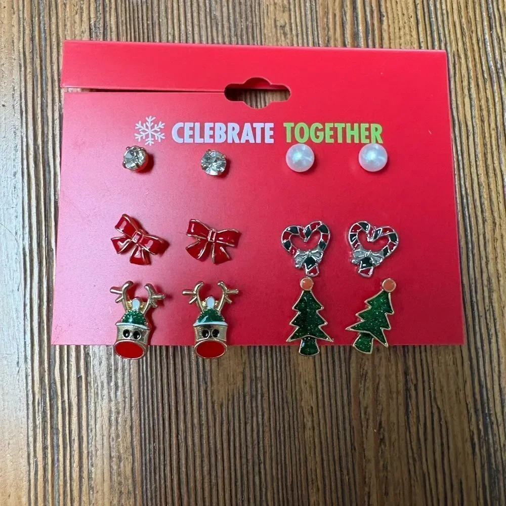 Kohl's Celebrate Together Holiday Earrings Set - Red, Green, Silver